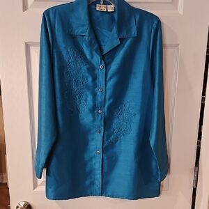 Allison Daley Teal Blouse